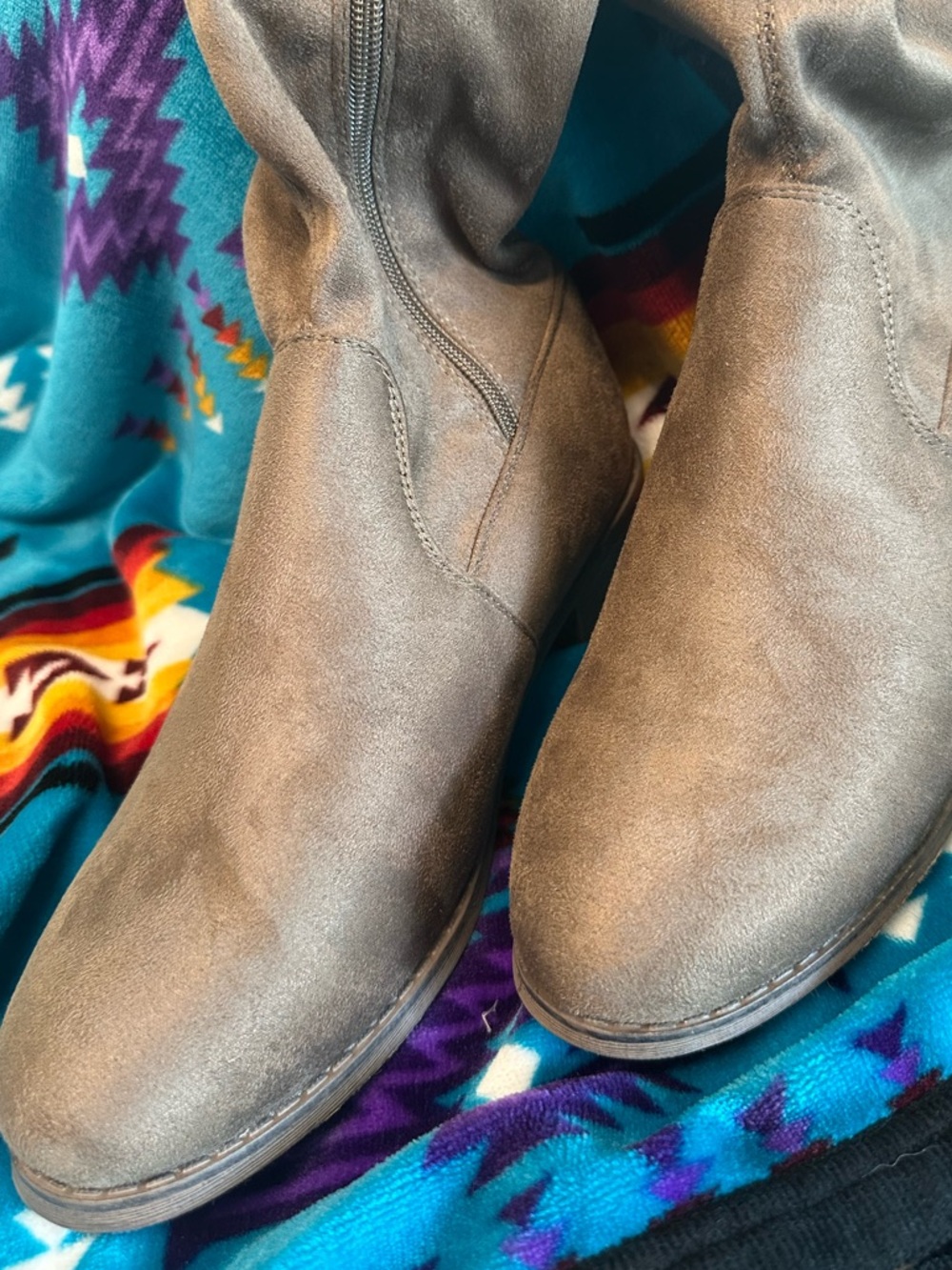 Taupe Suede Tall Boots